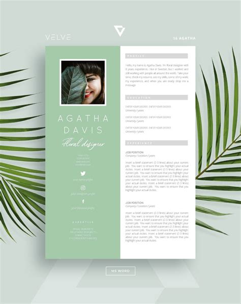 Resume Template Cv Template Cover Letter Instant Download Etsy