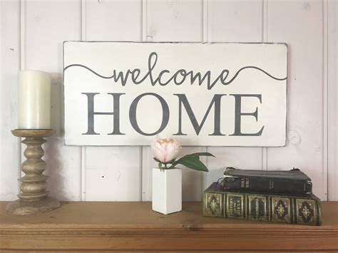 Welcome Home Sign Rustic Wood Sign Housewarming T Welcome Sign