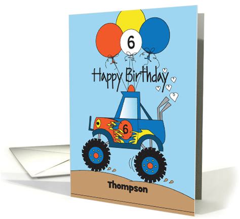 Birthday For 6 Year Old Boy Red Train Engine With Custom Name Card