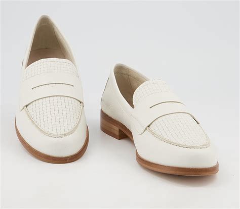 Office Fire Feature Loafers Off White Leather Womens Loafers
