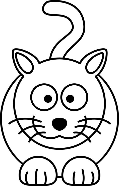 Cat Outline Drawing Clipart Best