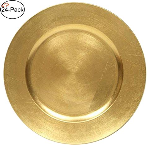 Tiger Chef 13 Inch Gold Metallic Charger Plates Set Of 2