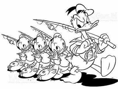 Duck Donald Coloring Cartoon Pages Drawing Mouse