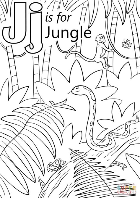 Jungle Animals Coloring Page Preschool Jungle Themed Coloring Pages