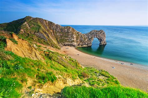 Puerta De Durdle En La Playa En La Costa Jurásica De Dorset Foto De