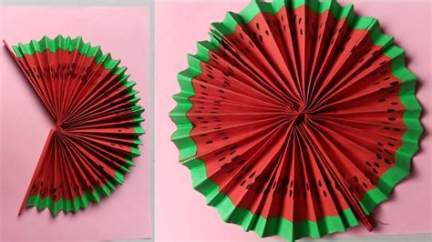 How To Make Cute Paper Up Fans Diy Watermelon Hand Fans Paper Fan