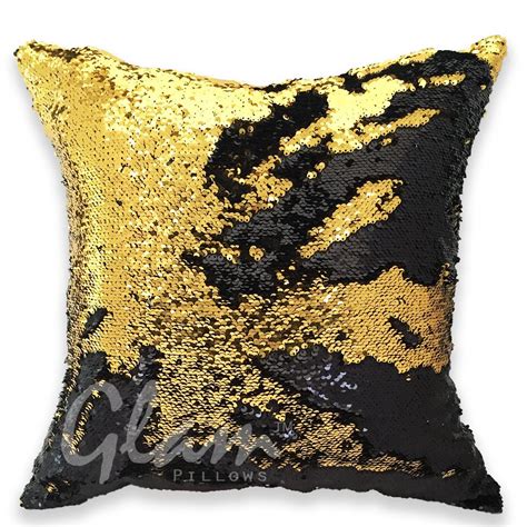 Gold And Black Reversible Sequin Glam Pillow Glam Pillows