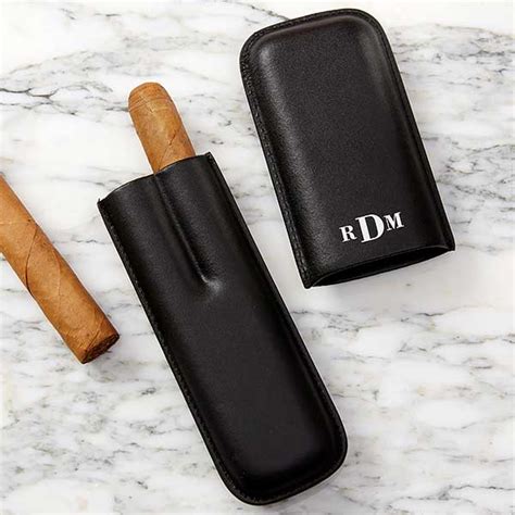 Personalized Leather Cigar Case Double Cigar Cases Leather Cigar