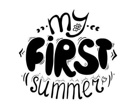 My First Summer Handwriting Lettering Vector Design For T Shirt Print