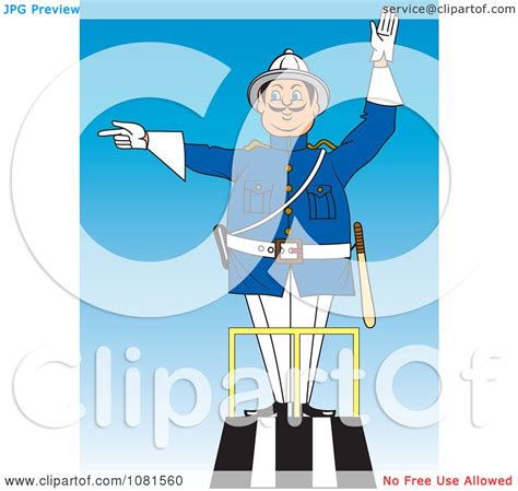 Clipart Police Officer Directing Traffic And Standing On A Podium