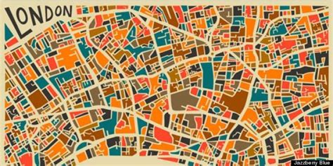 Abstract Artist Jazzberry Blue Creates Colorful Modern Maps Of Major