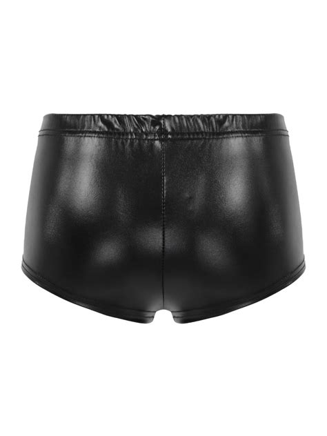 women s shiny metallic leather rave booty dance shorts hot pants party clubwear ebay