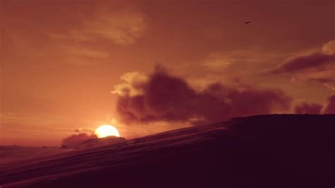 Amazing Sunset On Desert 4k