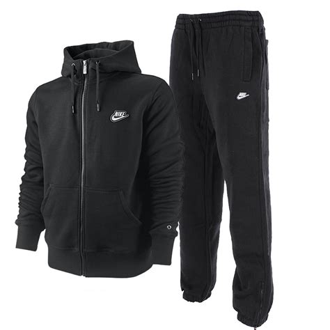 Nike Fleece Full Zip Jogging Hooded Tracksuit Toppants Mens Size S Xl
