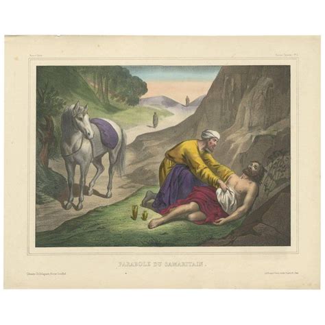 Antique Religious Print No 15 The Parable Of The Good Samaritan
