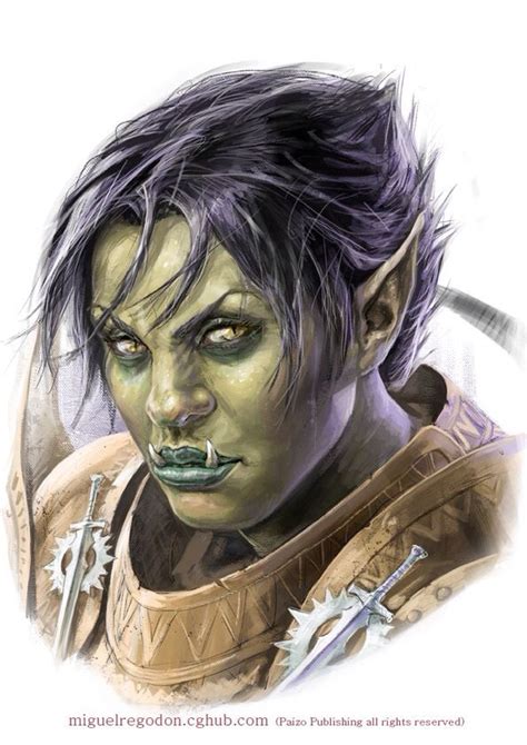 Female Half Orc Character Portraits Dungeons And Dragons Characters