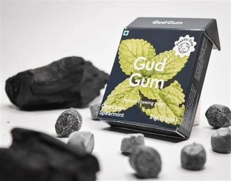 Natural Plastic Free Chewing Gum Charcoal Mint 21g X 3 Pack Of 3