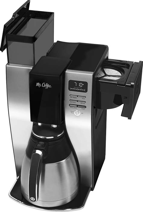 Satisfy any coffee craving with this compact coffee maker that lets you brew a full pot, a single cup, or even authentic espresso. Mr. Coffee - 10-Cup Coffee Maker with Thermal Carafe ...