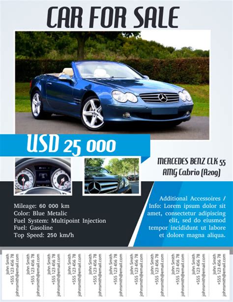 Car For Sale Flyer With Tabs Template Postermywall