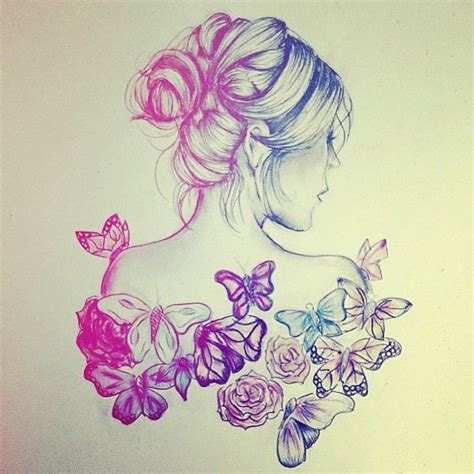 It looks like a butterfly. Love This #Art | Flower drawing, Flower art drawing ...