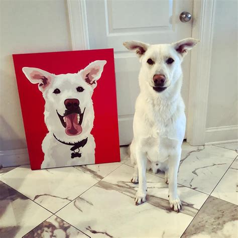 Custom Pet Portraits Dog Canvas Wall Art Paintings Ilovepaws