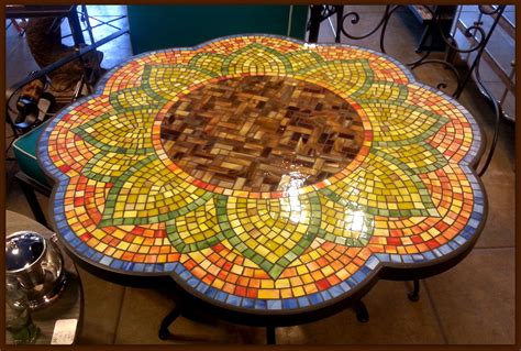 Tile And Glass Mosaic Tables Outdoor Table Tops Outdoor Tiles Mosaic