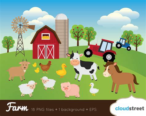 Buy 2 Get 1 Free Farm Clipart Farm Animal Clipart Barnyard Clipart