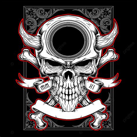 Horned Skull Vector Hd Images Skull Head With Horn Hand Drawing Vector
