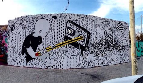 Street Art Mural Musiclife New Millo In Barcelona 315 Lp Best