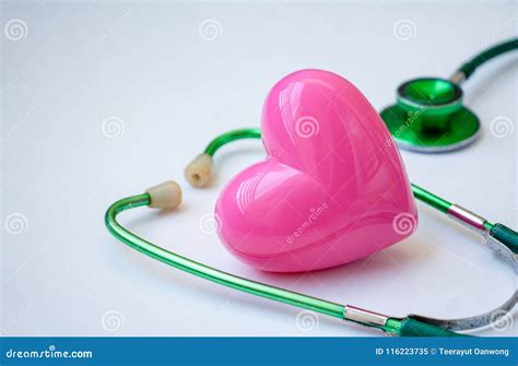 Stethoscope And Pink Heart Stock Image Image Of Electrocardiography