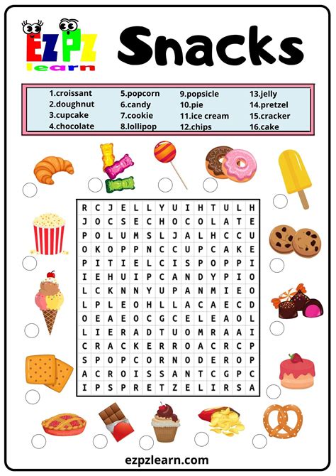 Snacks Word Search 2