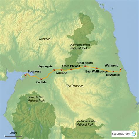Stepmap Hadrians Wall Landkarte Für Great Britain
