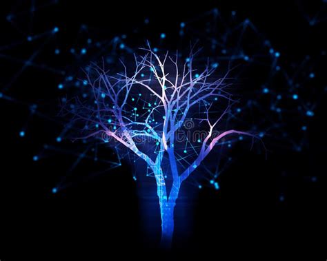 Digital Tree On Technology Background Illustration Stock Illustration