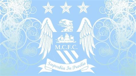 Download Vibrant Blue Aesthetic Of Manchester City Fc Logo Wallpaper