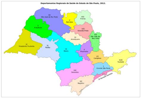 Mapa Com A Divisão Do Estado De São Paulo Nos Drs Fonte Secretaria Da Download Scientific