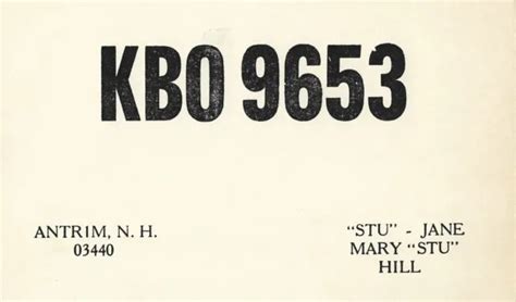 Vintage Qsl Amateur Cbham Radio Card Kbo 9653 Antrim Nh Stu Jane Mary Hill 287 Picclick