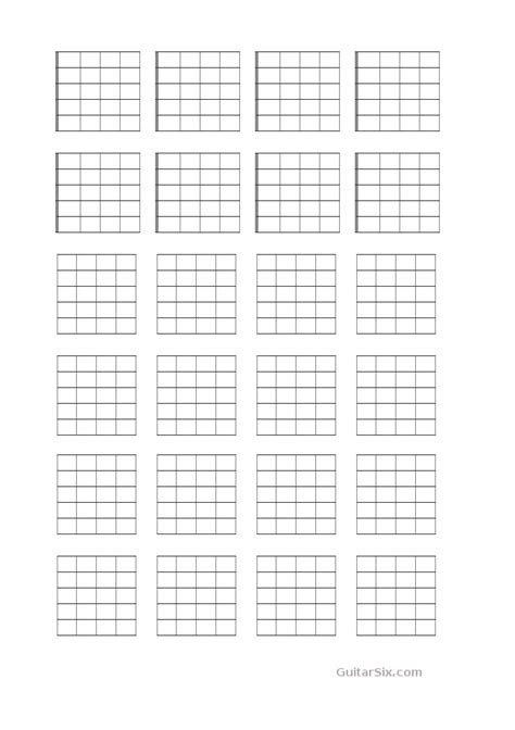 Blank Guitar Chord Chart Paper Sheet And Chords Collection