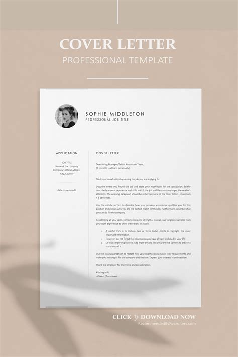 Professional Cover Letter Template With Photo Modern Cover Letter For
