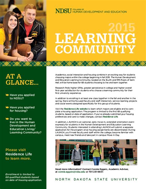 learning community college of human sciences and education ndsu