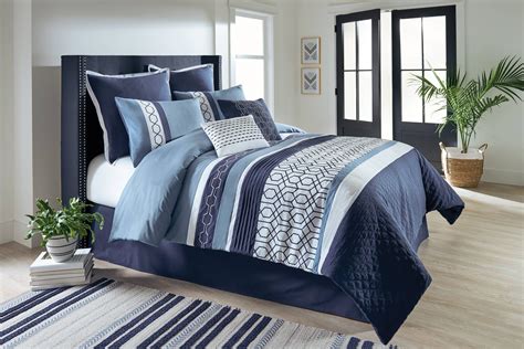 Better Homes And Gardens Full Or Queen Geometric Navy Comforter Set 8