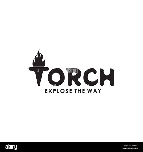 Torch Text Logo Design Incorporated With T Letter As A Torch Icon With