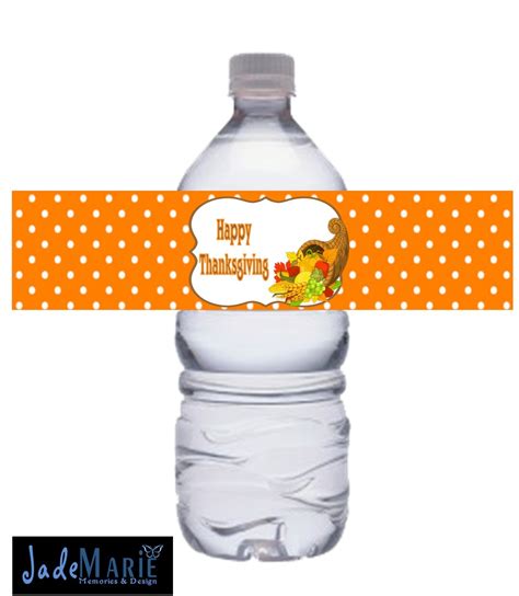 thanksgiving water bottle labels printable labels diy etsy