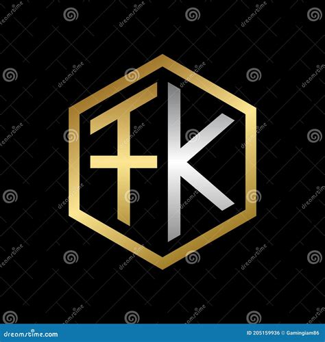 Vector Graphic Initials Letter Fk Logo Design Template Stock Vector