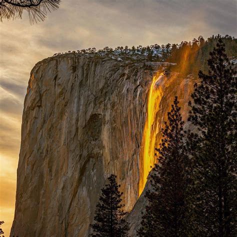 Firefall At Horsetail Waterfall In Yosemite National Park Unusual