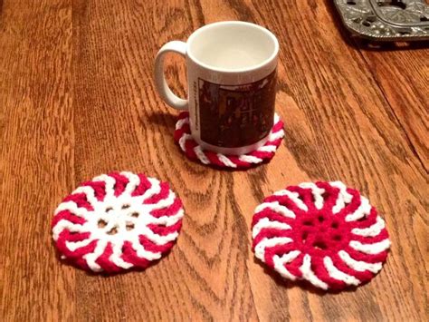 These candy cane swirled glasses are individually wrapped and measure approximately 3 high. Candy Cane Coasters - Peppermint Christmas Coasters ...