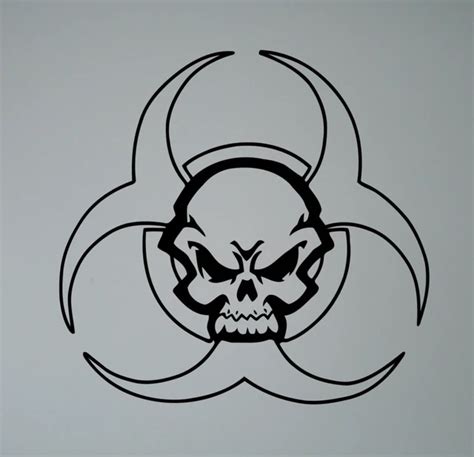 Biohazard Skull Wall Vinyl Decal Biological Hazards Sticker Cool Home
