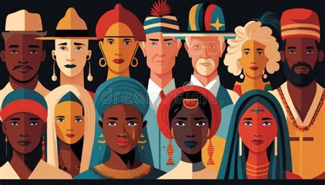Unity In Diversity Illustration Of A Diverse Group Of People From