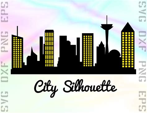Skyline Svg Files Skyline Dxf Files City Clipart City Etsy