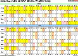 Ferienübersicht für die nächsten 3 monate. Schulkalender 2020 Ferien Bw 2021 / Schulkalender 2020/2021 Thüringen für Excel - Schulkalender ...