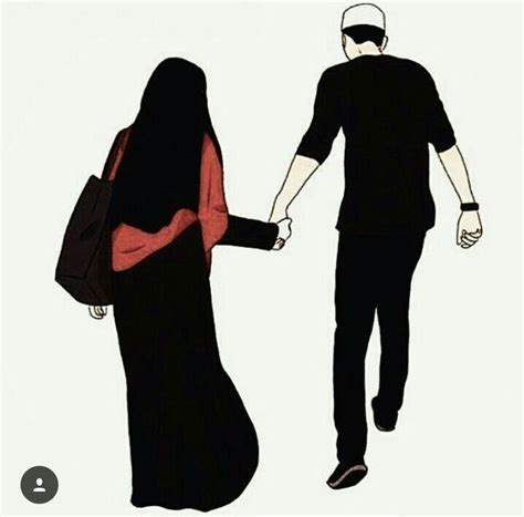 56 Gambar Kartun Muslimah Couple Romantis Koleksi Istimewa